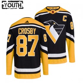 Barn Ishockey Pittsburgh Penguins tröja Sidney Crosby 87 Adidas 2022-23 Svart Reverse Retro 2.0 Authentic